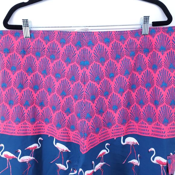 Ocean Current Mens Flamingo Colorblock Board Swim Short Side Pocket Tie Waist|38 - Picture 9 of 11